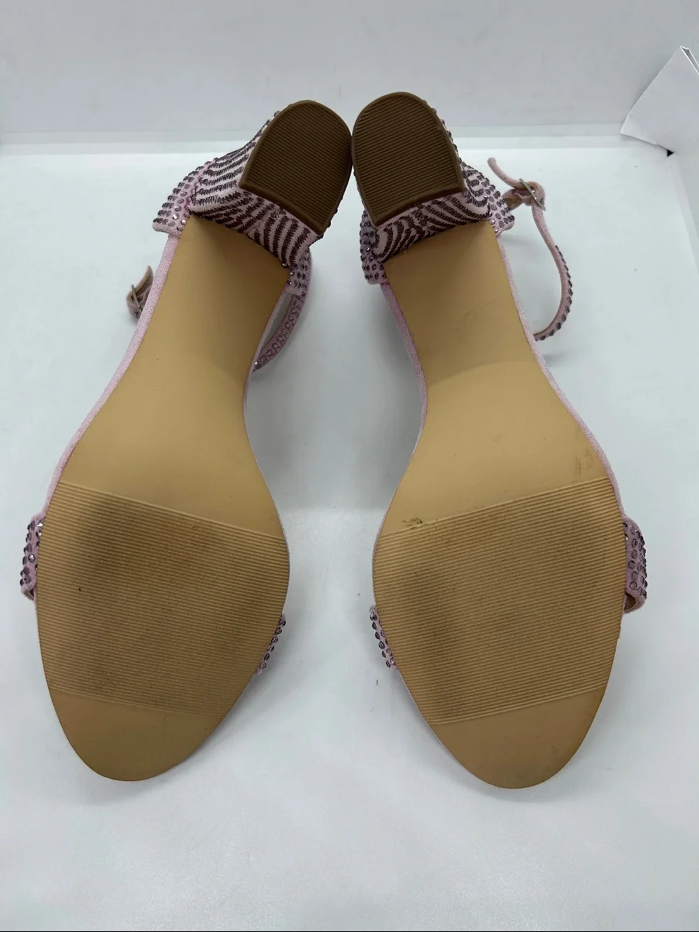 Madden Girl Bella HS Lavender-Pink Rhinestone Round Toe High Heel Shoes Size 10M